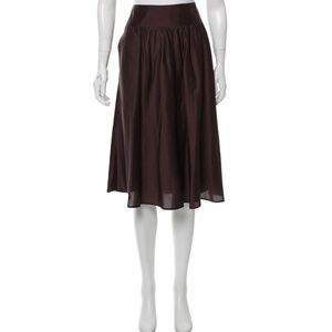 MaxMara Seta Chocolate Brown US 10 IT 44 Silk Skirt